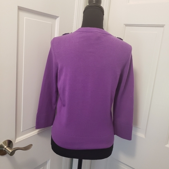 Kate Spade Purple Wool Cardigan Embellished neckline Small - Picture 5 of 12